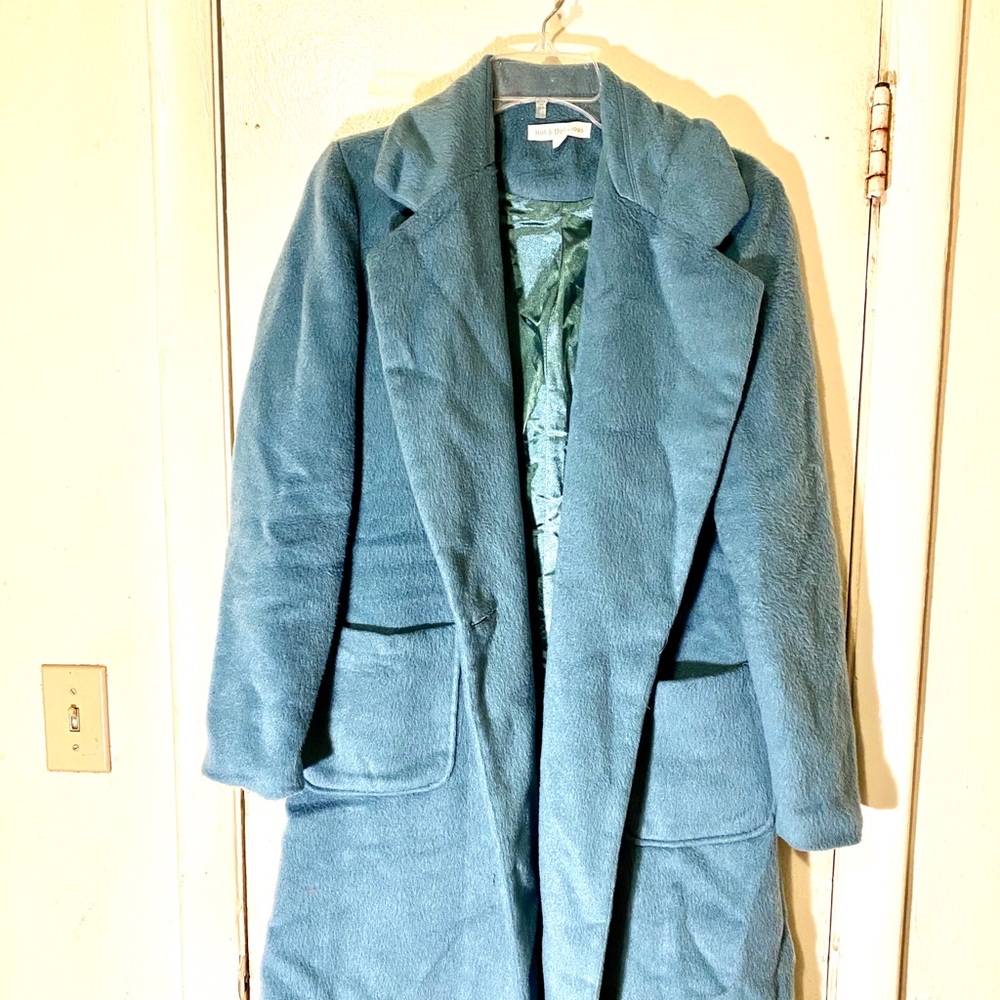 Blue stylish and warm winter coat